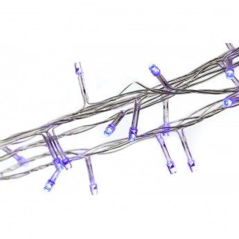Гирлянда ECOLA LED N2YB08ELC 220V IP20 Нить 8м 120Led Синяя Blue, 8 режимов, прозр.провод с вилкой