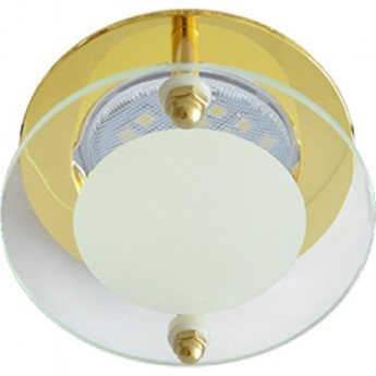 Светильник ECOLA MR16 DL201 GU5.3 Glass Круг со стеклом Прозрачный и Матовый / Золото 45x80