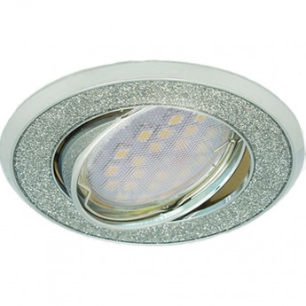 Светильник ECOLA MR16 DL39S GU5.3 встр. поворотный Круг под стеклом Серебряный блеск/Хром 26x94